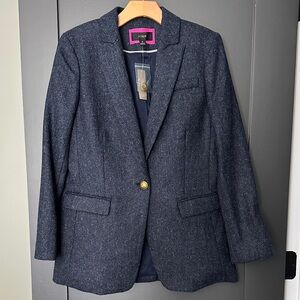 J. Crew Herringbone Blazer in Navy